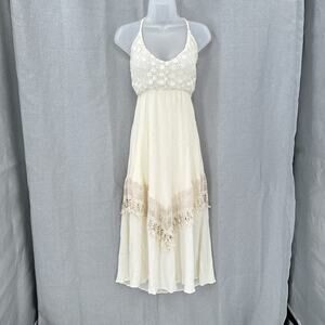 Trendology Dress Womens Small Lace Y2K Crochet Boho Festival Midi Strappy Summer